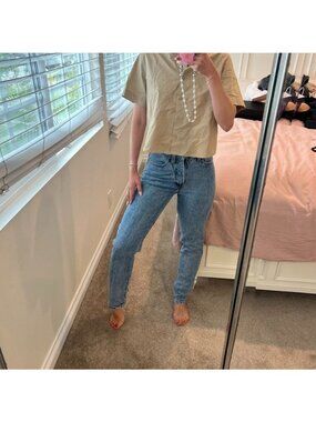 Vintage Express 90s High Waist Medium Wash Denim Mom Jeans Size Small